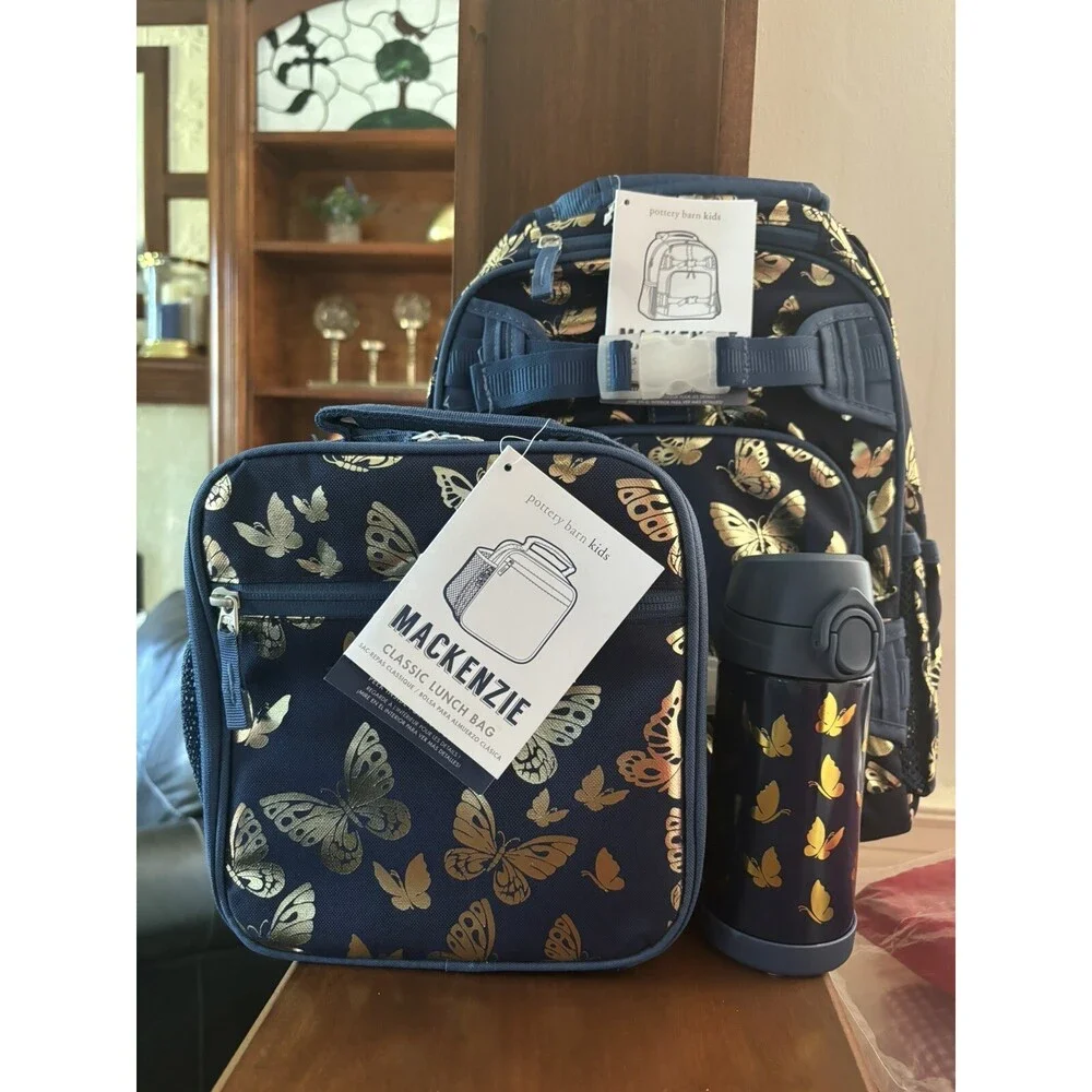 Pottery barn School LARGE BACKPACK +LUNCH BOX+WATER Rainbow Bag set 🌈